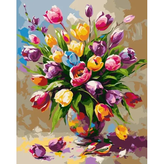 Tapymas pagal numerius rinkinys "Pavasario puokštė" 40x50 cm W037 0425