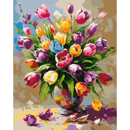 Tapymas pagal numerius rinkinys "Pavasario puokštė" 40x50 cm W037 0425