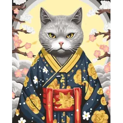 Раскрась по номерам "Кошка в кимоно" 40x50 см W033 0425