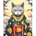 Раскрась по номерам "Кошка в кимоно" 40x50 см W033 0425