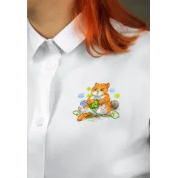 Water-soluble canvas cross stitch kit "Cute cat" SV-812