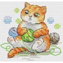 Wasserlöslicher Leinwand-Kreuzstichpackung "Süße Katze" SV-812