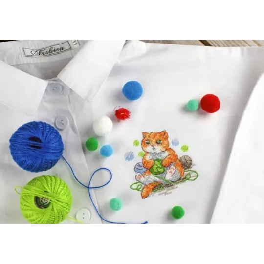 Wasserlöslicher Leinwand-Kreuzstichpackung "Süße Katze" SV-812