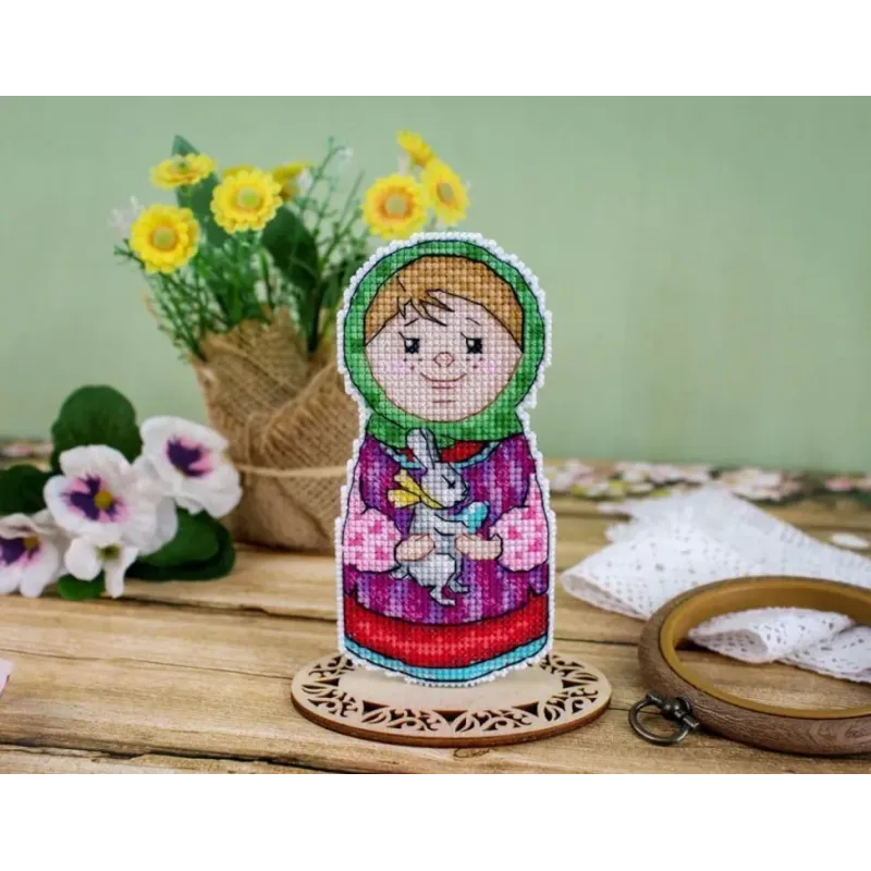 Kreuzstich-Set "Lasst uns den Frühling begrüßen. Mädchen" SR-935