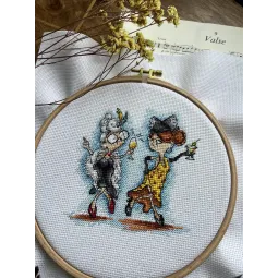 Cross stitch kit "Grannies at a party" SANB-19