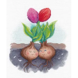 Kryželiu siuvinėjimo rinkinys "Tulpės įsimylėjusios" S1594