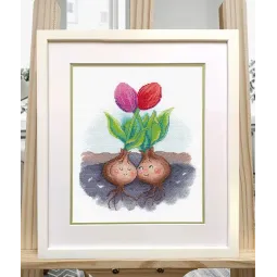 Kit de point de croix "Tulipes amoureuses" S1594