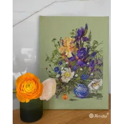 Набор для вышивания крестиком "Ирисы и полевые цветы" 25x35 SK249