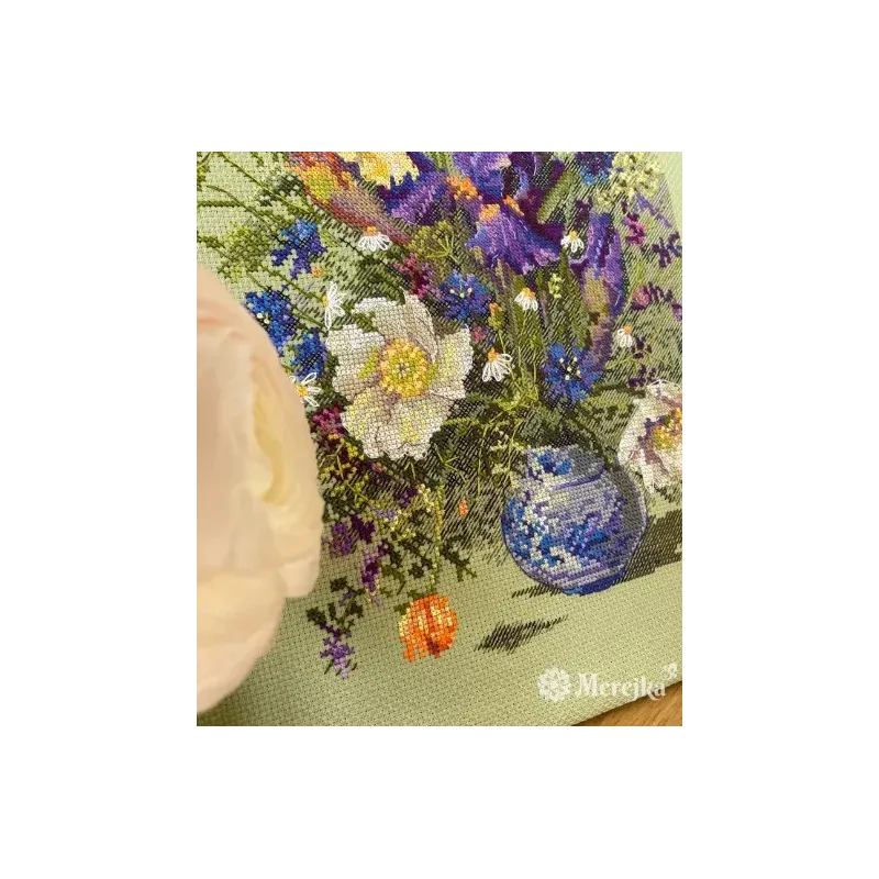 Kit de point de croix "Iris et fleurs sauvages" 25x35 SK249