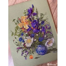 Cross stitch kit "Irises and Wildflowers" 25x35 SK249
