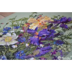 Kit de point de croix "Iris et fleurs sauvages" 25x35 SK249