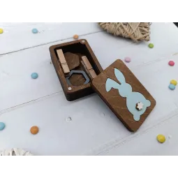 Boîte en bois. Lapin KF057/31