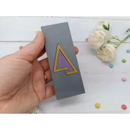 Wooden box for beads. Purple triangle KF027/106