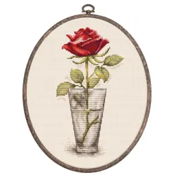 Cross stitch kit "Rose “Mister Lincoln” 9x17.5  cm SBC235