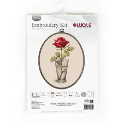 Cross stitch kit "Rose “Mister Lincoln” 9x17.5  cm SBC235