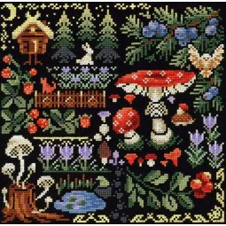 Kryželiu siuvinėjimo rinkinys „Sampler. Paslaptingas miškas“ SNV-889