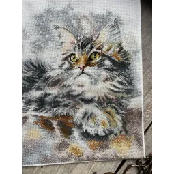 Kit de point de croix "Chat gris" SAND-33