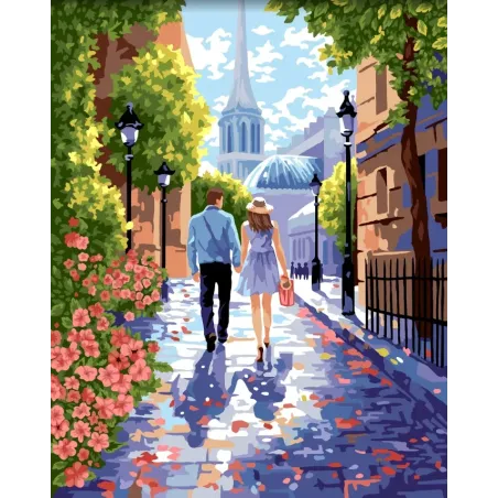 Kit de peinture par numéros "Walk romantique" 40x50 cm W029