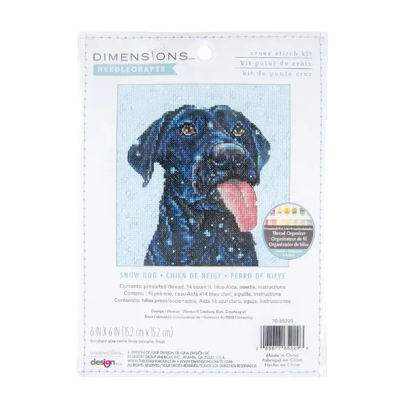 Kreuzstich-Set "Schneehund" 15 x 15 cm D70-65229