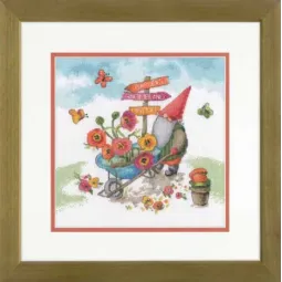 Kit de point de croix "Gnome de jardin" 25x25 cm D70-35441