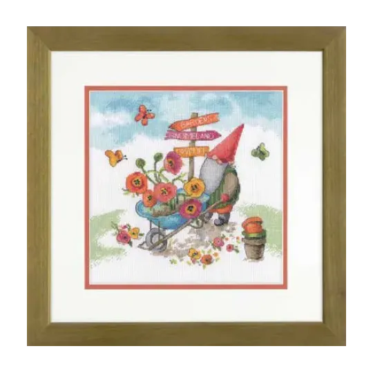 Cross stitch kit "Garden Gnome" 25x25 cm D70-35441