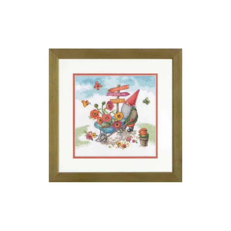 Cross stitch kit "Garden Gnome" 25x25 cm D70-35441