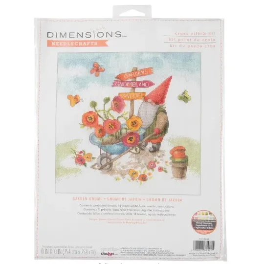 Cross stitch kit "Garden Gnome" 25x25 cm D70-35441