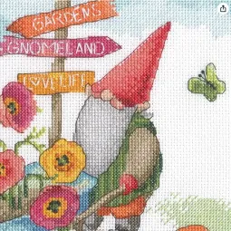 Kit de point de croix "Gnome de jardin" 25x25 cm D70-35441
