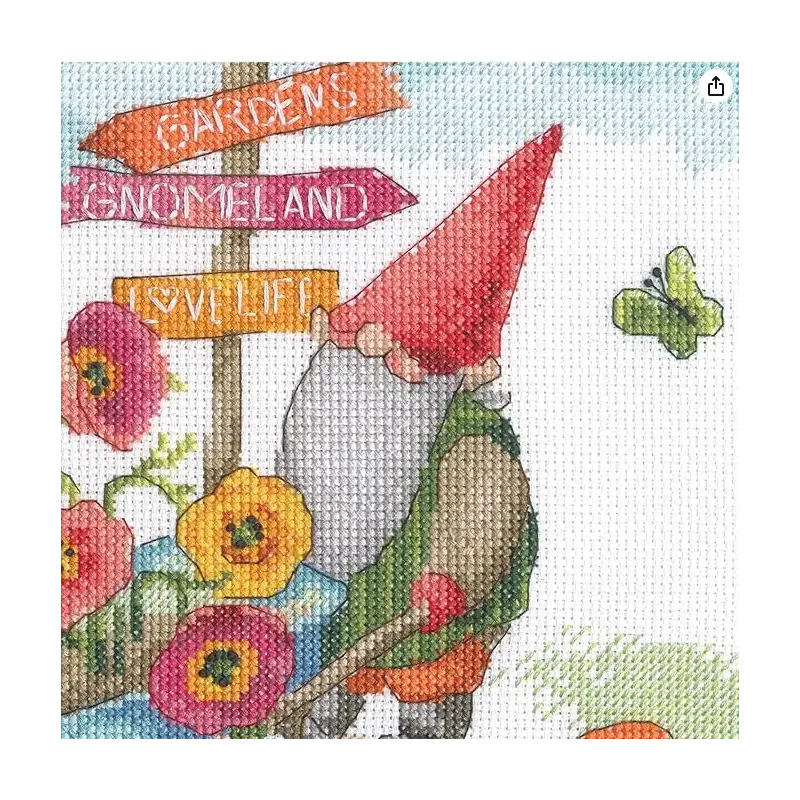 Siuvinėjimo kryželiu rinkinys "Garden Gnome" 25x25 cm D70-35441