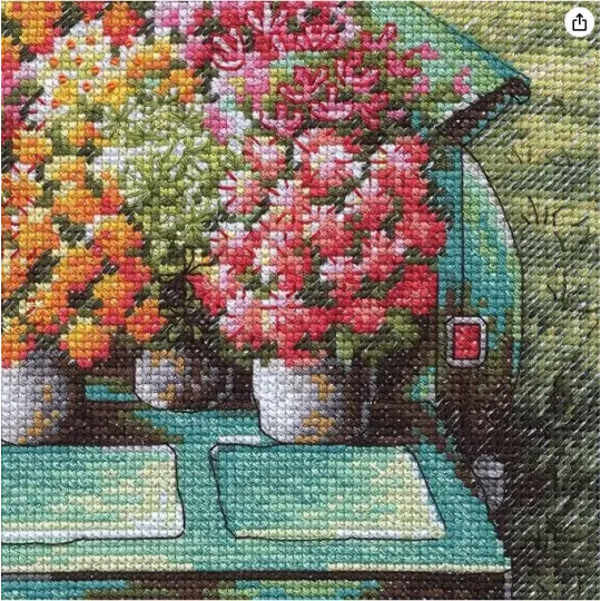 Kreuzstichset „Blumen zu verkaufen“ 22x30 cm D70-35440