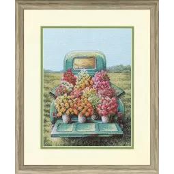 Kryželiu siuvinėjimo rinkinys „Parduodamos gėlės“ 22x30 cm D70-35440