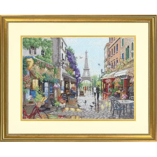 Kit de point de croix "Scène de Paris" 38x27 cm D70-35438