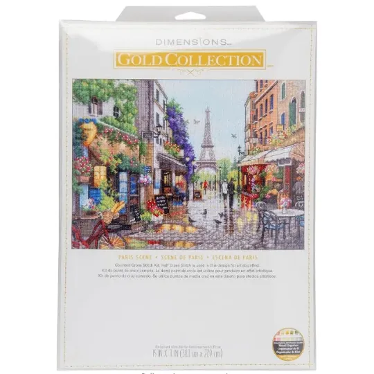 Kit de point de croix "Scène de Paris" 38x27 cm D70-35438