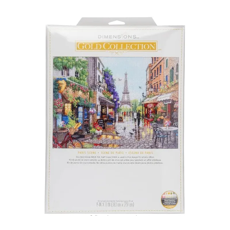 Kit de point de croix "Scène de Paris" 38x27 cm D70-35438