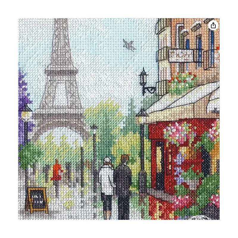 Kit de point de croix "Scène de Paris" 38x27 cm D70-35438