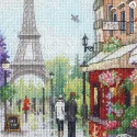 Kit de point de croix "Scène de Paris" 38x27 cm D70-35438