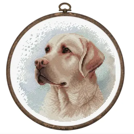 Kreuzstich-Set mit enthaltenem Stickrahmen The Labrador 16x16cm SBC211