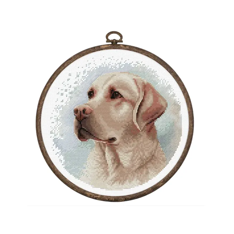 Kreuzstich-Set mit enthaltenem Stickrahmen The Labrador 16x16cm SBC211