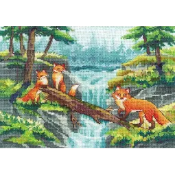 Cross stittch kit Foxes SANA-07