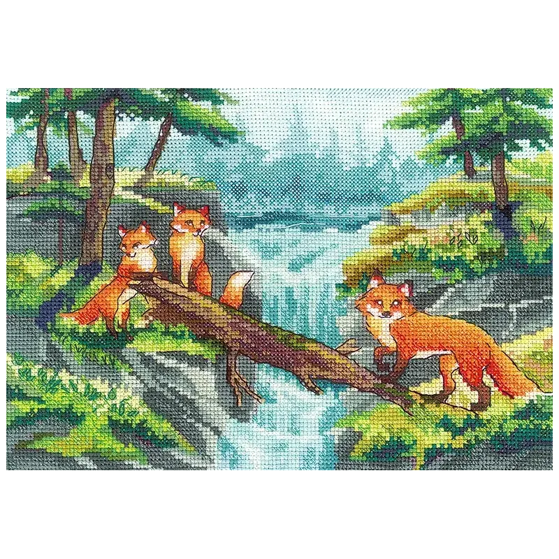 Cross stittch kit Foxes SANA-07