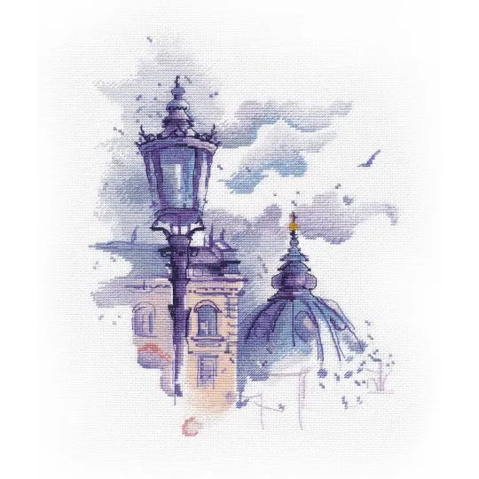 Набор для вышивания крестом "Архитектура и фонарь" S1526