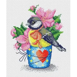 Kit de point de croix "Mésange de printemps" SM-634