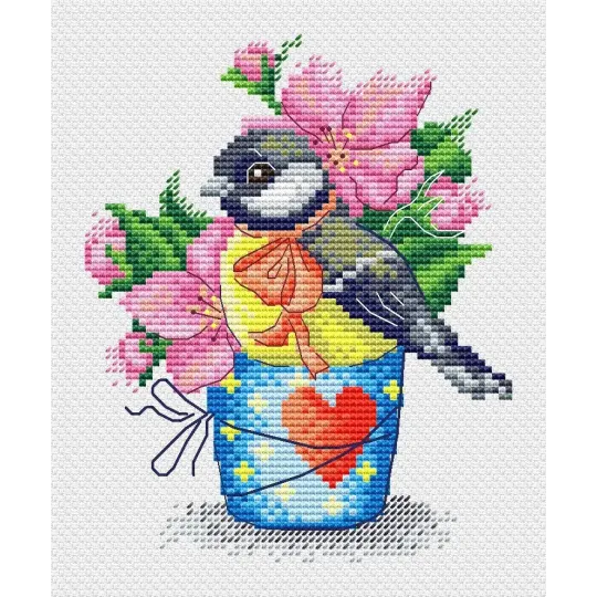 Cross stitch kit "Spring titmouse" SM-634 (D)