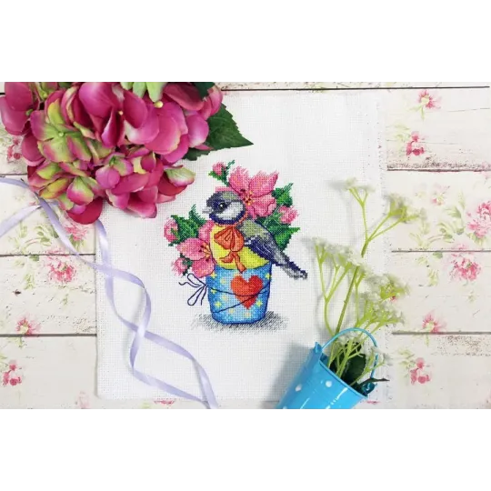 Cross stitch kit "Spring titmouse" SM-634 (D)