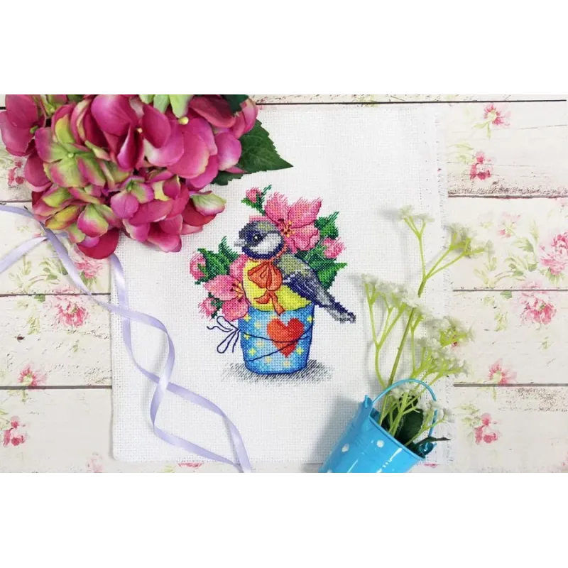 Cross stitch kit "Spring titmouse" SM-634 (D)