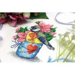 Kit de point de croix "Mésange de printemps" SM-634