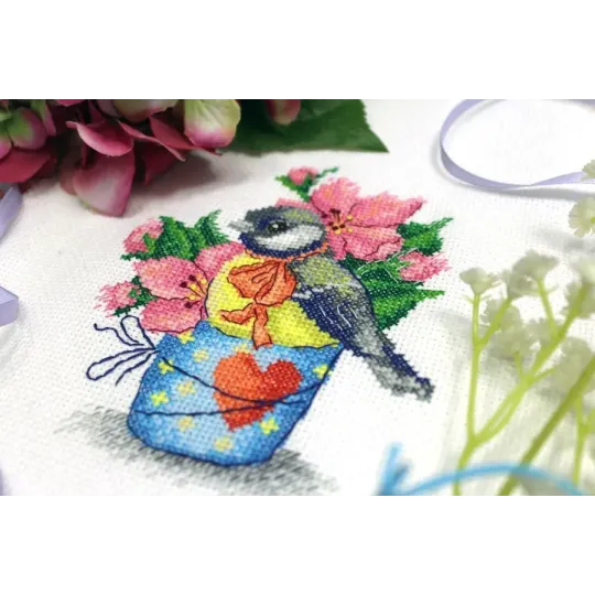 Cross stitch kit "Spring titmouse" SM-634 (D)