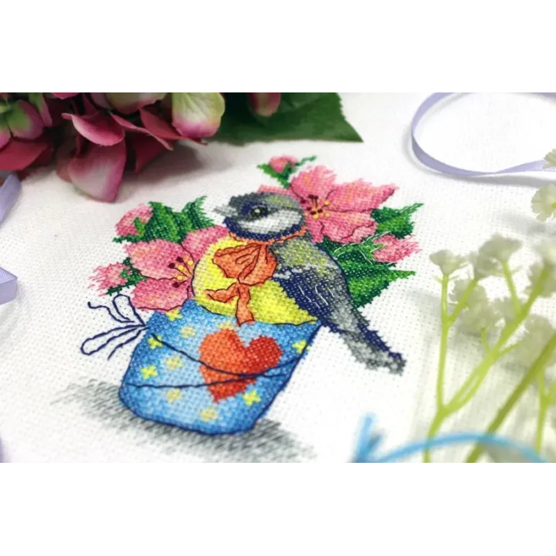 Cross stitch kit "Spring titmouse" SM-634 (D)