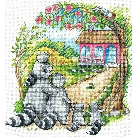 Cross stitch kit "Housewarming. Raccoons" SANN-31