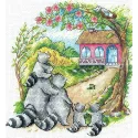 Cross stitch kit "Housewarming. Raccoons" SANN-31